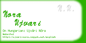 nora ujvari business card